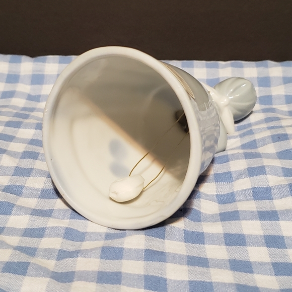 Vintage Lady Porcelain Decorative Bell Blue White 5.25" Tall - Picture 9 of 10